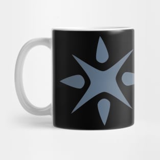 Large Geometric abstract snowflake in steel blue Mug